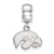 University of Iowa Xs Charm Dangle Bead Charm in Sterling Silver