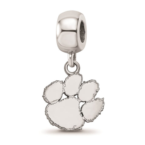 Sterling Silver LogoArt Clemson University Small Dangle Bead