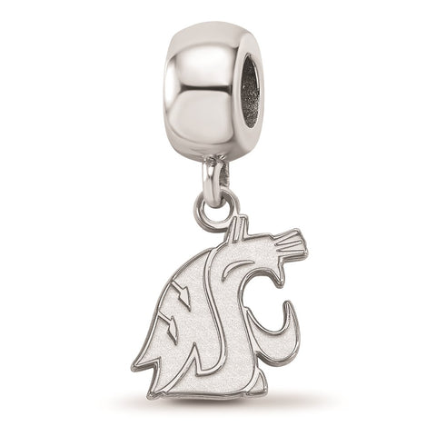 Sterling Silver LogoArt Washington State University Dangle Bead Charm Bead