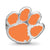 Clemson University Paw Print Enameled Logo Charm Bead in Sterling Silver