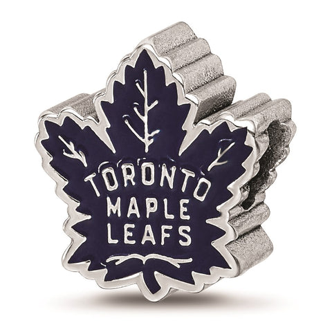 Sterling Silver LogoArt Toronto Maple Leafs Enamel Bead