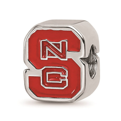 Sterling Silver LogoArt North Carolina State U Enameled Logo Bead