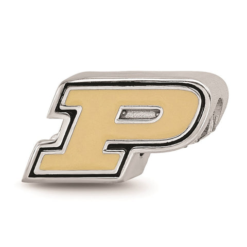 Sterling Silver LogoArt Purdue University Enameled Logo Bead