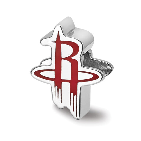 Sterling Silver LogoArt Houston Rockets R Enameled Bead