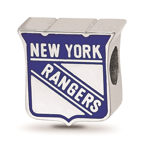 Sterling Silver NHL LogoArt New York Rangers Enameled Logo Bead