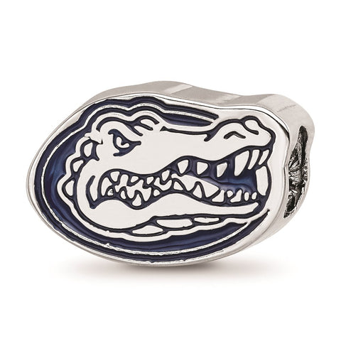 Sterling Silver LogoArt University of Florida Gator Head Enameled Logo Bead