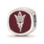 Sterling Silver LogoArt Arizona State U Pitchfork Cushion Shaped Logo Bead