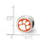 Clemson University Cushion Shaped Logo Charm Bead in Sterling Silver