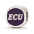 East Carolina U Primary Cushion Shape Charm Bead in Sterling Silver