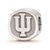 Indiana University Block Iu Cushion Shaped Logo Bea in Sterling Silver