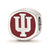 Sterling Silver LogoArt Indiana University Block Iu Cushion Shaped Logo Bea