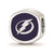 Sterling Silver NHL LogoArt Tampa Bay Lightning Cushion Shaped Logo Bead