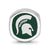 Michigan State U Cushion Shaped Logo Charm Bead in Sterling Silver