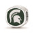 Sterling Silver LogoArt Michigan State U Cushion Shaped Logo Bead