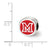 Miami U Block M Cushion Shaped Double Logo Charm Bead in Sterling Silver