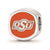 Sterling Silver LogoArt Oklahoma State University Cushion Shaped Logo Bead