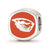 Sterling Silver LogoArt Oregon State Univ Beaver Head Cushion Shaped Dbl Logo Bead