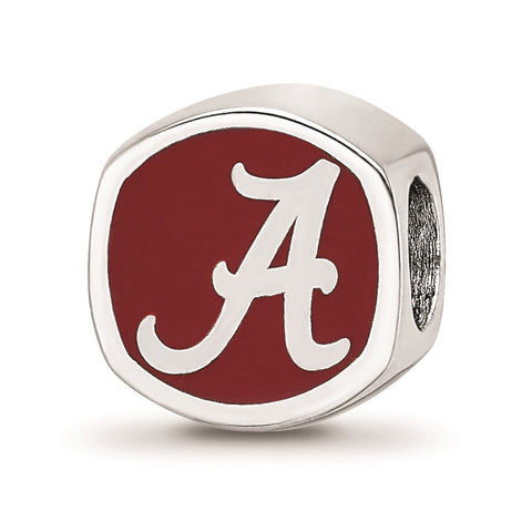 Sterling Silver LogoArt The University of Alabama Cushion Shaped Logo Bead