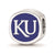 The University of Kansas Cushion Shaped Logo Charm Bead in Sterling Silver