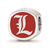 University of Louisville Cushion Shaped Double Logo Charm Bead in Sterling Silver