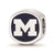 Sterling Silver LogoArt University of Michigan Cushion Shaped Enameled Bead