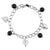 Sterling Silver Black & White Murano Heart Bracelet