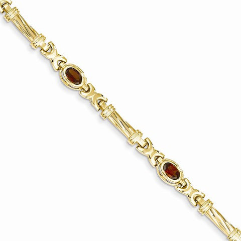 14K Yellow Gold Garnet Bracelet