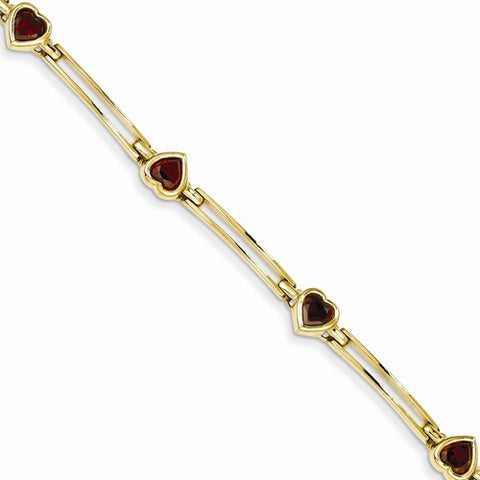 14K Yellow Gold Garnet Bracelet