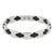 Stainless Steel Mens Bracelet with Black Rubber Design Bracelet