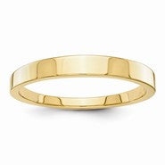 14k Yellow Gold 3mm Tapered Polished Wedding Band