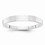 14k White Gold 3mm Tapered Polished Wedding Band