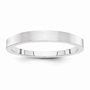 14k White Gold 3mm Tapered Satin Wedding Band