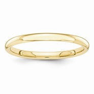 14k Yellow Gold Polished 2mm Wedding Band