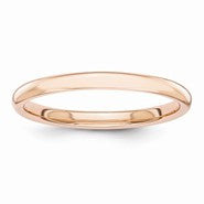 14k Rose Gold Polished 2mm Wedding Band