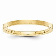 14k Yellow Gold 2mm Flat Satin Wedding Band