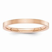 14k Rose-Gold 2mm Flat Satin Wedding Band