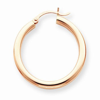 14k Rose Gold 3mm Hoop Earrings