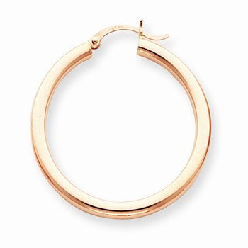 14k Rose Gold 3mm Hoop Earrings