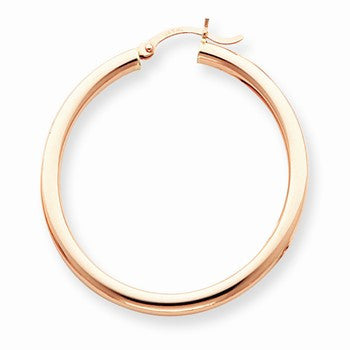 14k Rose Gold 3mm Hoop Earrings