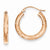 14k Rose Gold 3mm Satin Diamond-cut Hoop Earrings