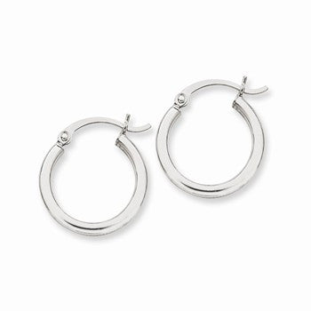 14k White Gold Lightweight Hoop Earrings