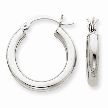 14k White Gold 3mm Hoop Earrings