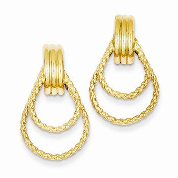 14k Yellow Gold Polished Twisted Fancy Post Earrings