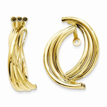 14k Yellow Gold Polished Fancy Earring Jackets