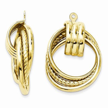 14k Yellow Gold Polished Fancy Earring Jackets