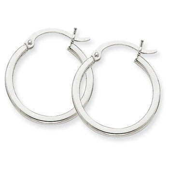 14k White Gold Lightweight Hoop Earrings