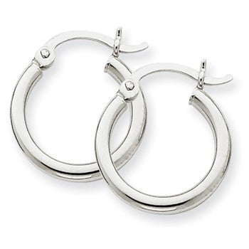 14k White Gold Lightweight Hoop Earrings