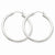 14k White Gold 2.5mm Round Hoop Earrings