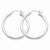 14k White Gold 2.5mm Round Hoop Earrings