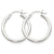 14k White Gold 2.5mm Lightweight Round Hoop Earrings